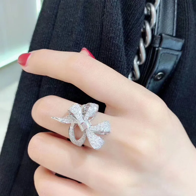 

Butterfly Ring Female Plated Silver Fashion Personality Super Fairy Niche Design Party Finger Rings Jewelry