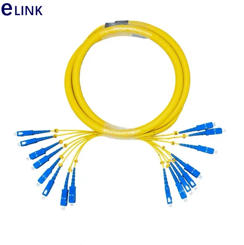 25m 8 cores fiber patchcord SM bundled jumper LC SC FC ST branch cable 2.0mm Singlemode optical fiber patch lead 8C bundle