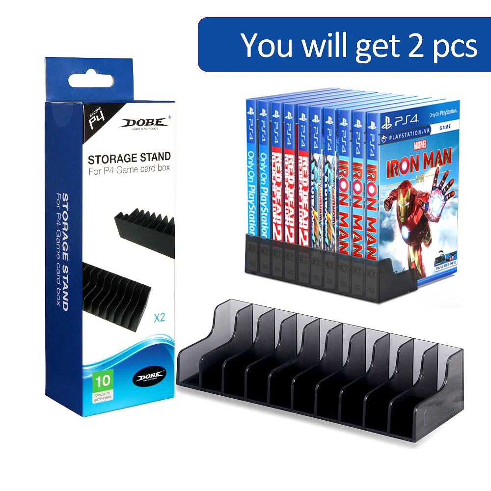 2 шт. PS4/Slim/Pro 10 игровых дисков хранения Дисплей Стенд черный Жесткий корпус игры