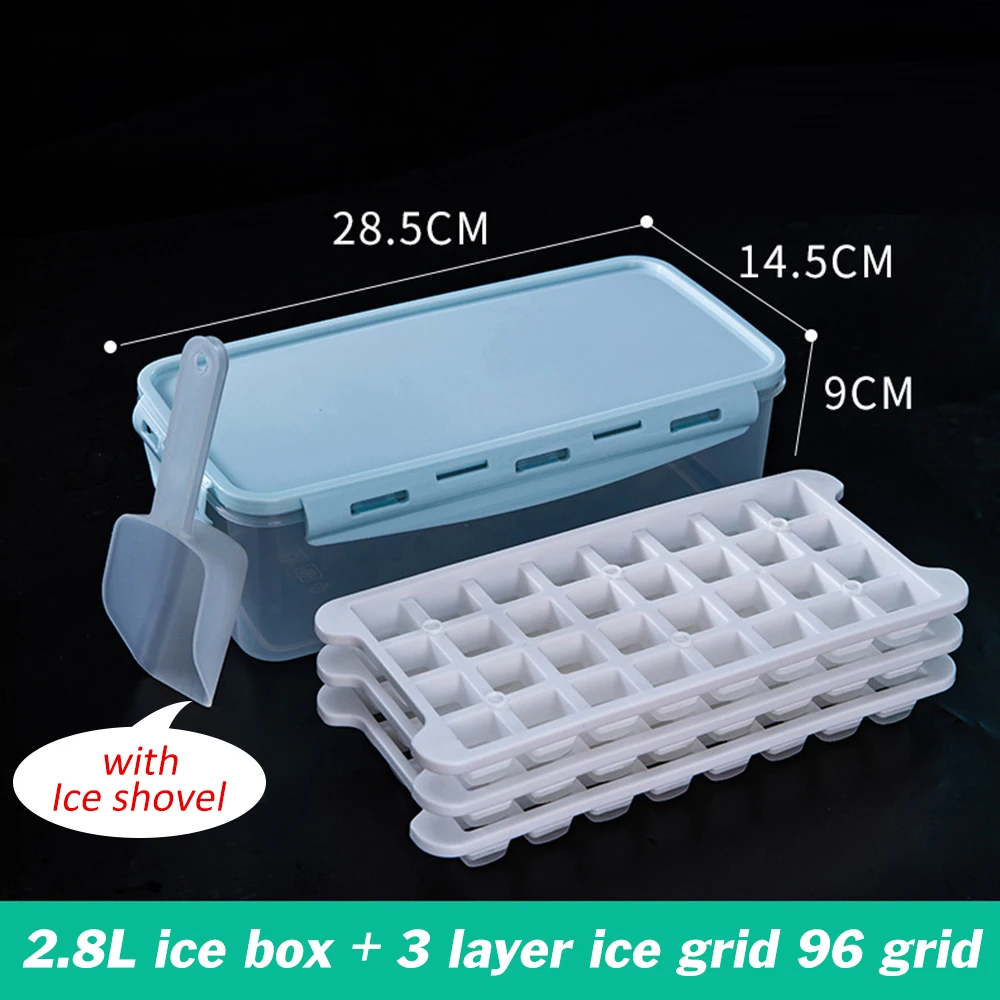 

Ice Cube Trays Silicon Bottom Ice Cube Storage Container Box With Lid BPA-Free Ice Mold Makers For Cool Drinks Bar Accessories
