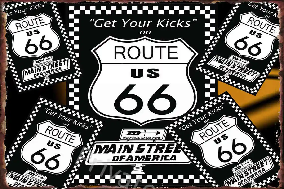 

Настенный декор Route 66, украшение для комнаты, Ретро винтажный металлический знак, жестяной знак, искусство, клуб, мужская пещера, кафе, паб, до...