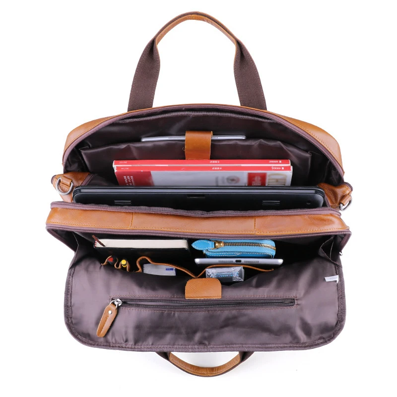 

17 inch Laptop Briefcase, multi-functional leather business case, laptop office case, men's briefcase.