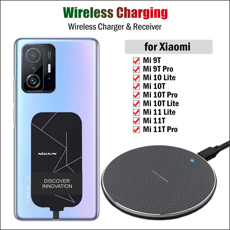 

Беспроводная зарядка Qi для Xiaomi Mi 9 SE 9T Pro CC9 CC9E Mi 9 Lite, беспроводное зарядное устройство + приемник Qi, USB-адаптер для зарядки