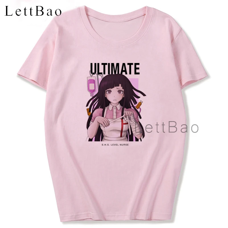 Женская футболка Mikan Tsumiki Danganronpa с аниме повседневная японская розовая