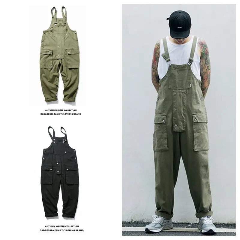 Мужской повседневный комбинезон Ins Осенний Свободный с карманами в уличном стиле