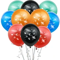 10pcs 12inch latex balloon rocket astronaut space printing balloon space theme birthday party decoration balloon wholesale