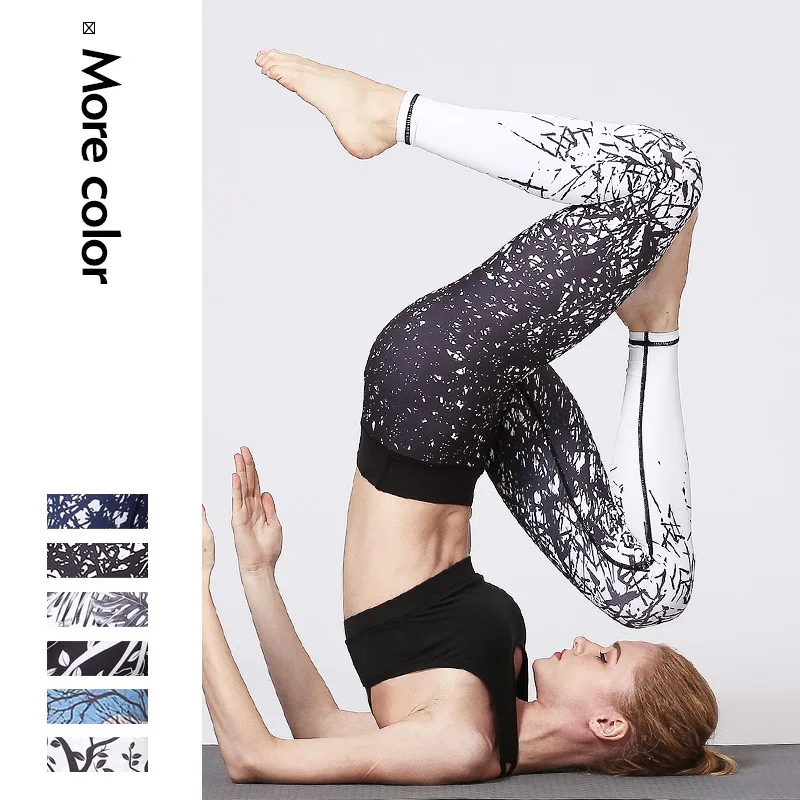 

Women's Yoga Sports High Waist Pants Printed Push Up Seamless Tights Leggings For Fitness Female Gym Clothing Sweatpants