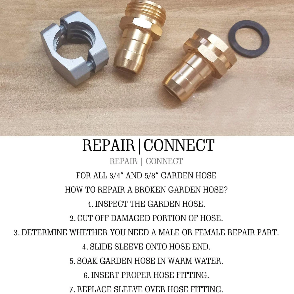 

Garden Hose Connector 4PCS Zinc Aluminum Male Repair Kit Strong And Durable 4 Pack Easy To Use Water Pipe Fittings