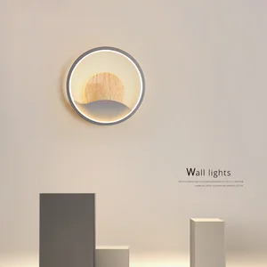 Скандинавские настенные светильники, деревянные светодиодные лампы в современном стиле, украшение в стиле лофт для спальни, прихожей, AC90-260V