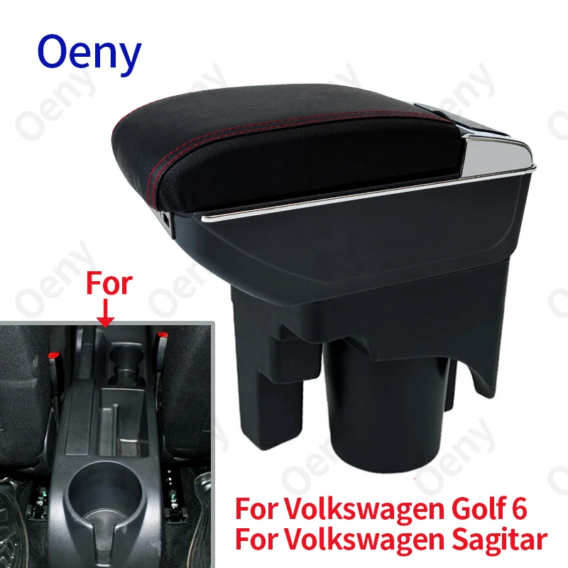 

Подлокотник для Volkswagen Golf 6, подлокотник для VW Sagitar 2007-2012, подлокотник для автомобиля, интерьер, специальный контейнер для хранения, USB