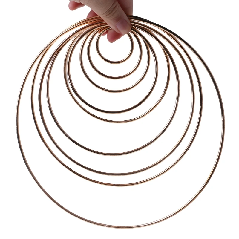 Фото Металлическое кольцо Ловец снов 3 5-19 см макраме для поделок Золотой аксессуар