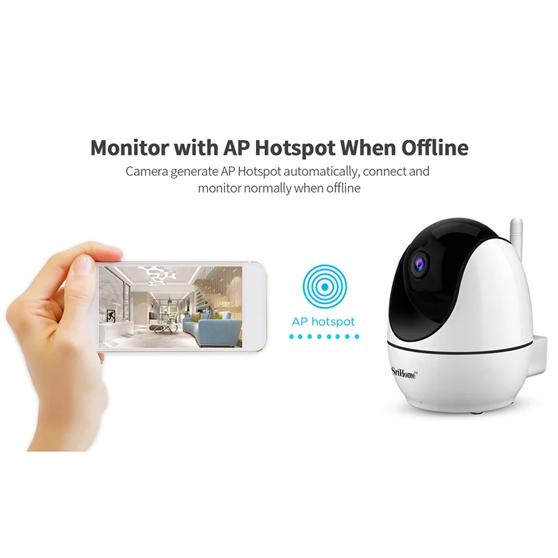 IP-камера Sricam SH026 1296P Wi-Fi ночное видение | Безопасность и защита