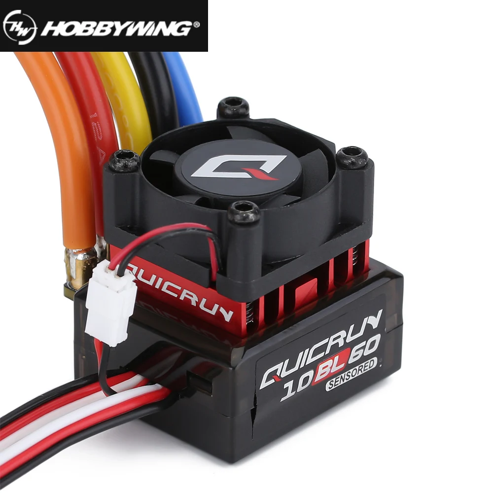 Controlador de velocidad ESC sin escobillas para coche de control remoto, controlador de coche Hobbywing QUICRUN 60A 120A Sensored para 1/10, Touring Buggy, cami&oacute;n 10BL60 10BL120-1