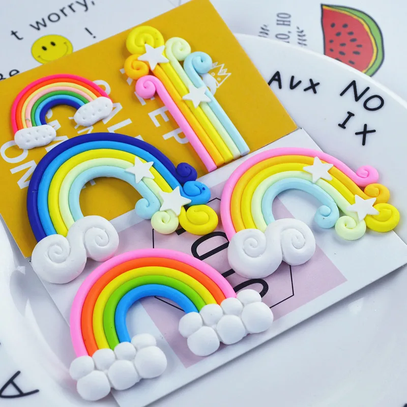 3D Радуга облака торт Топпер С Днем Рождения Торт Флаг фотография украшение Baby Shower