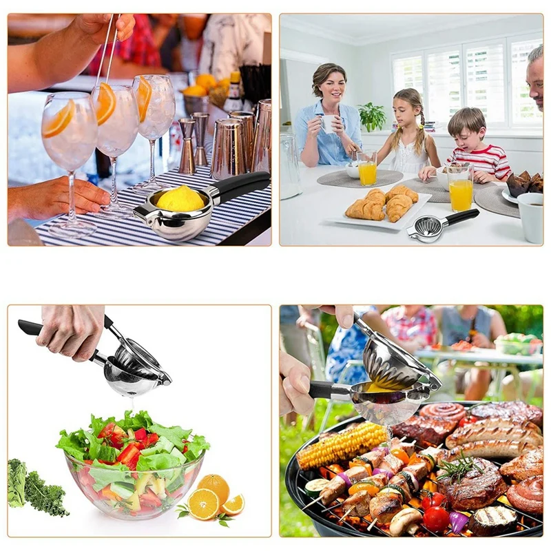 

Lemon Squeezer 304 Stainless Steel Manual Citrus Juicer and Lime Squeezer with Premium Heavy Duty Solid Metal Squeezer