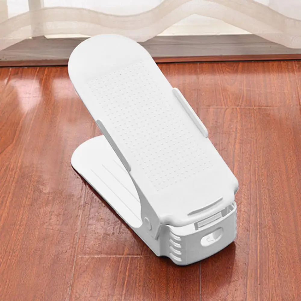 

1PCS Plastic Adjustable Shoe Racks Storage Organizer Home Double Layer Rack Holder for Men or Ladies Shoes Organizer White