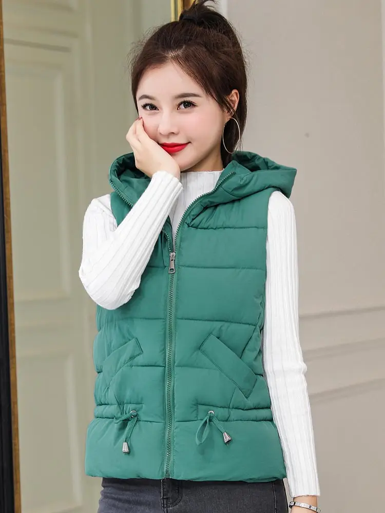 2019 Autumn Winter Basic Jackets Coat Women Vest Solid Hooded Veste Femme Parkas Chalecos Para Mujer Casaco Feminino | Женская одежда