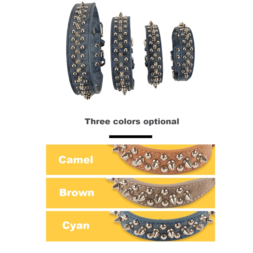 Ошейник с шипами и заклепками для маленьких средних больших собак кошек из