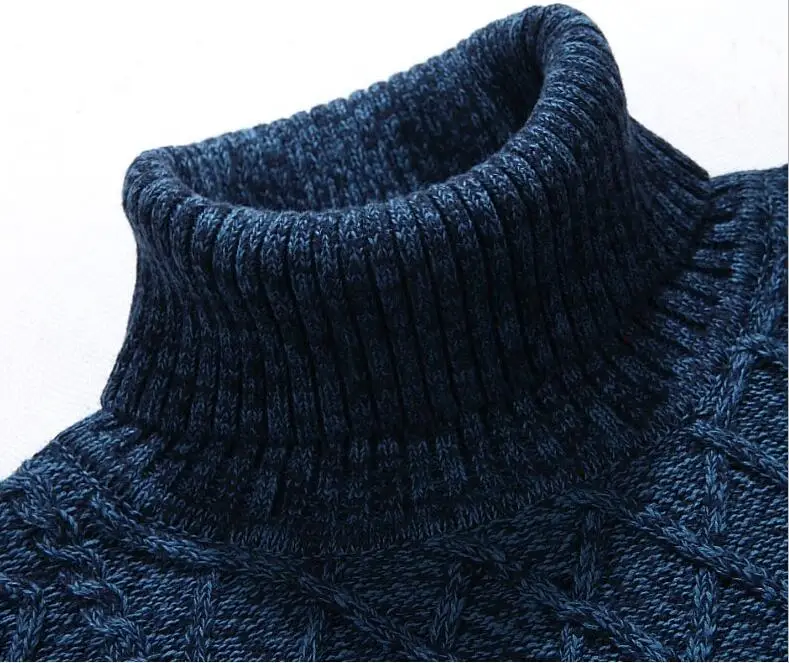 Осень зима 2021 однотонная красная водолазка шерстяной свитер мужской пуловер