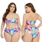 Комплект бикини женский, с высокой талией, большие размеры