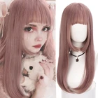 LUPU длинные прямые синтетические волосы Лолита натуральные парики для женщин черный коричневый розовый искусственные волосы косплей парик с челкой