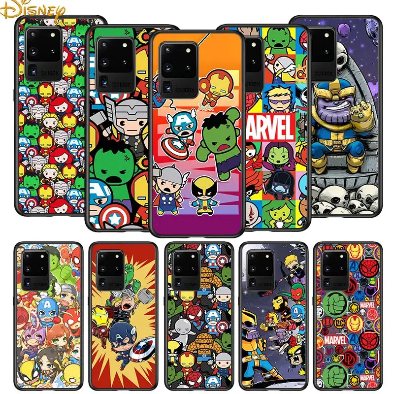 

Marvel cartoon cute for Samsung S20 FE Ultra Plus A91 A81 A71 A51 A41 A31 A21S A72 A52 A42 A02S Soft Black Phone Case