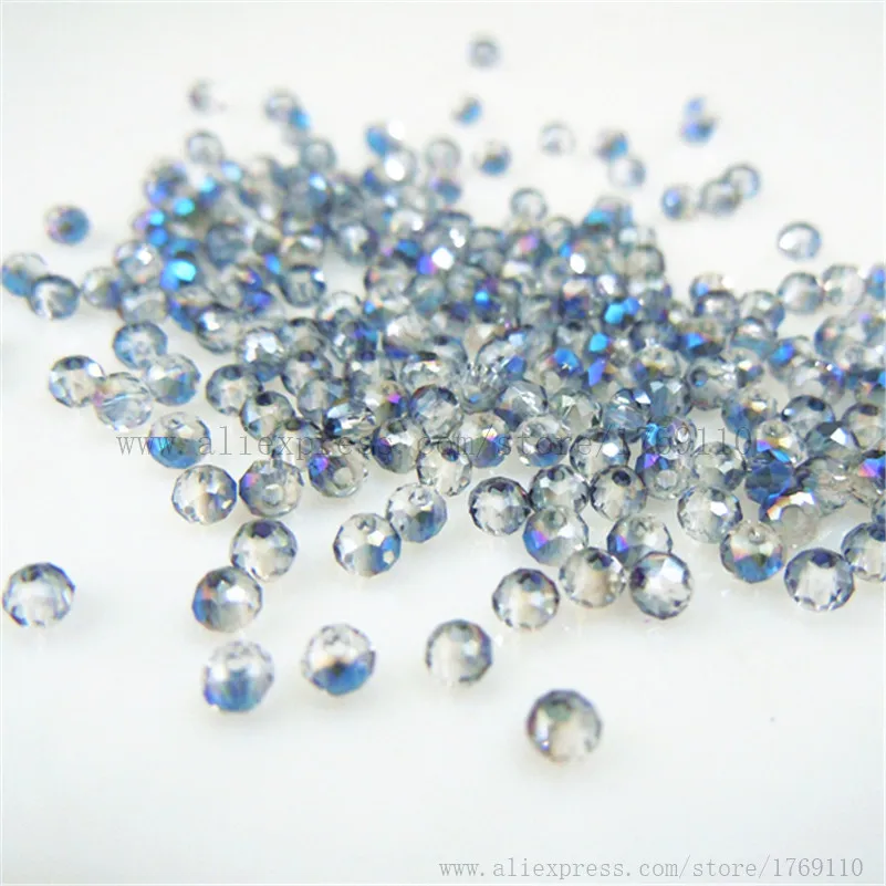 

Isywaka Clear blue Color 170pcs 2mm Rondelle Austria faceted Crystal Glass Beads Loose Spacer Round Bead for Jewelry Making