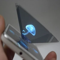2021new 3d hologram pyramid box display video stand universal holographic projector mini mobile phone showcase phone accessories