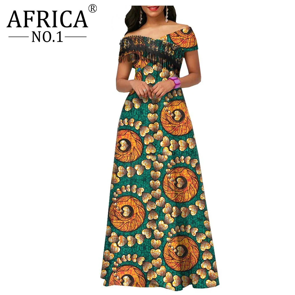 

African Maxi Formal Dresses for Women Femme Robe Ladies Gown Party Wedding Dress Casual clothing Pure Cotton Plus Size A1925018
