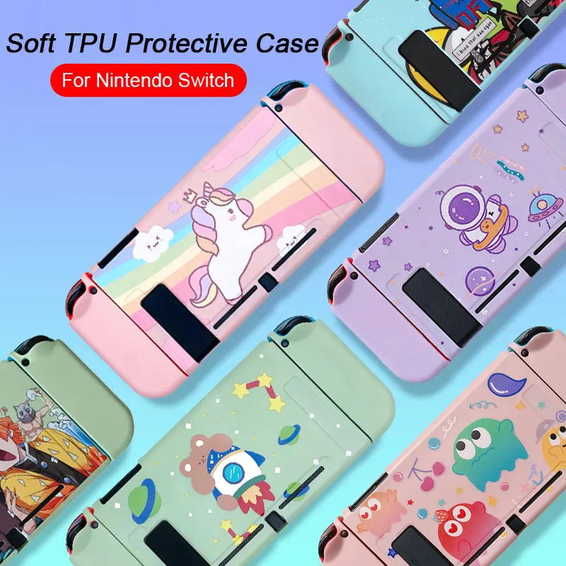 Cute Cartoon Anime Case For Nintendo Switch NS Joy Con Controller Shell Kawaii Pink Soft Silicone Protective Cover Accessories