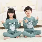 Пижама для маленьких девочек 5, 7, 9, 11, 13 лет, одежда для сна с рисунком Тоторо для мальчиков, хлопковые Пижамные комплекты из 2 предметов, Детская домашняя одежда
