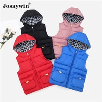 josaywin children vest for boys girls baby winter jacket vest hooded coat kids sleeveless jacket clothing customize diy logo
