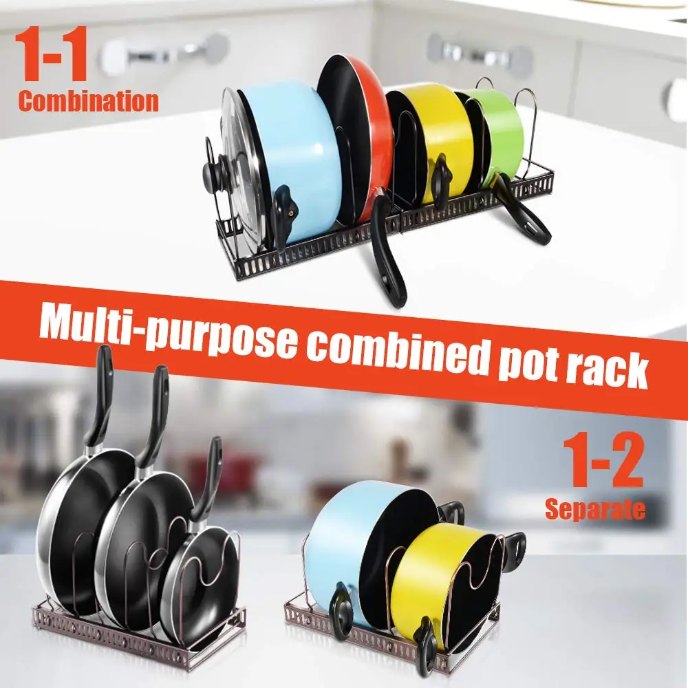 Расширяемая стойка органайзер для сковородок регулируемая модель 7 шин