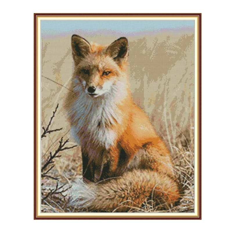 

Joy Sunday Fox DA491 14CT 11CT Counted and Stamped Animal Home Decor Needlework Needlepoint Embroidery DIY Cross Stitch kits