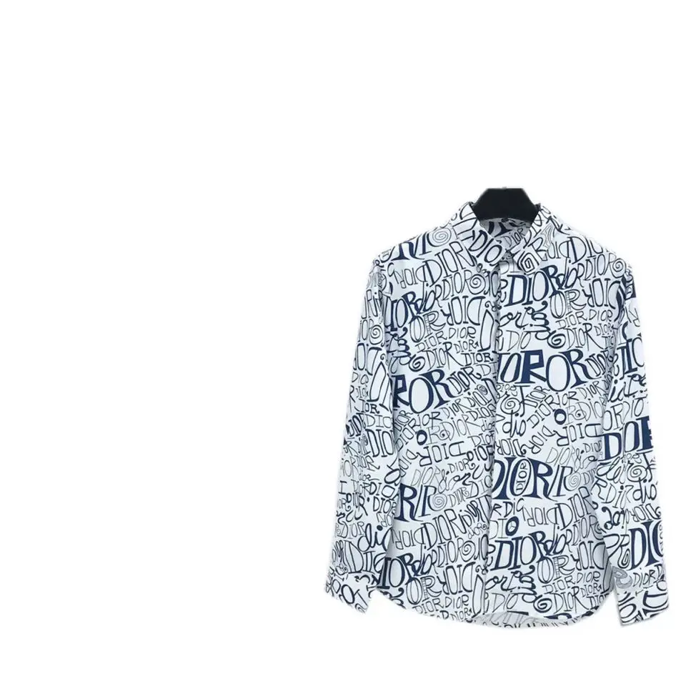 

2021 new personalized fashion graffiti pattern printing comfortable soft sunshine handsome men's shirt