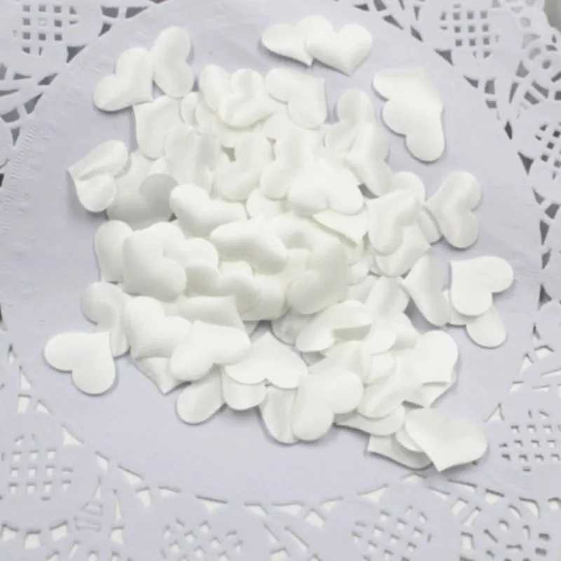White 100pcs 100 шт./пакет Романтический губка сатиновая ткань лепестки в форме сердца свадебные конфетти стол кровать на День святого Валентина Рождественские украшения на хэлоуин, популярный товар - Цвет: White 100pcs