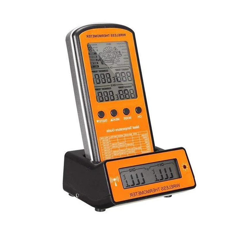 Беспроводной термометр для барбекю с двойным зондом дистанционный цифровой