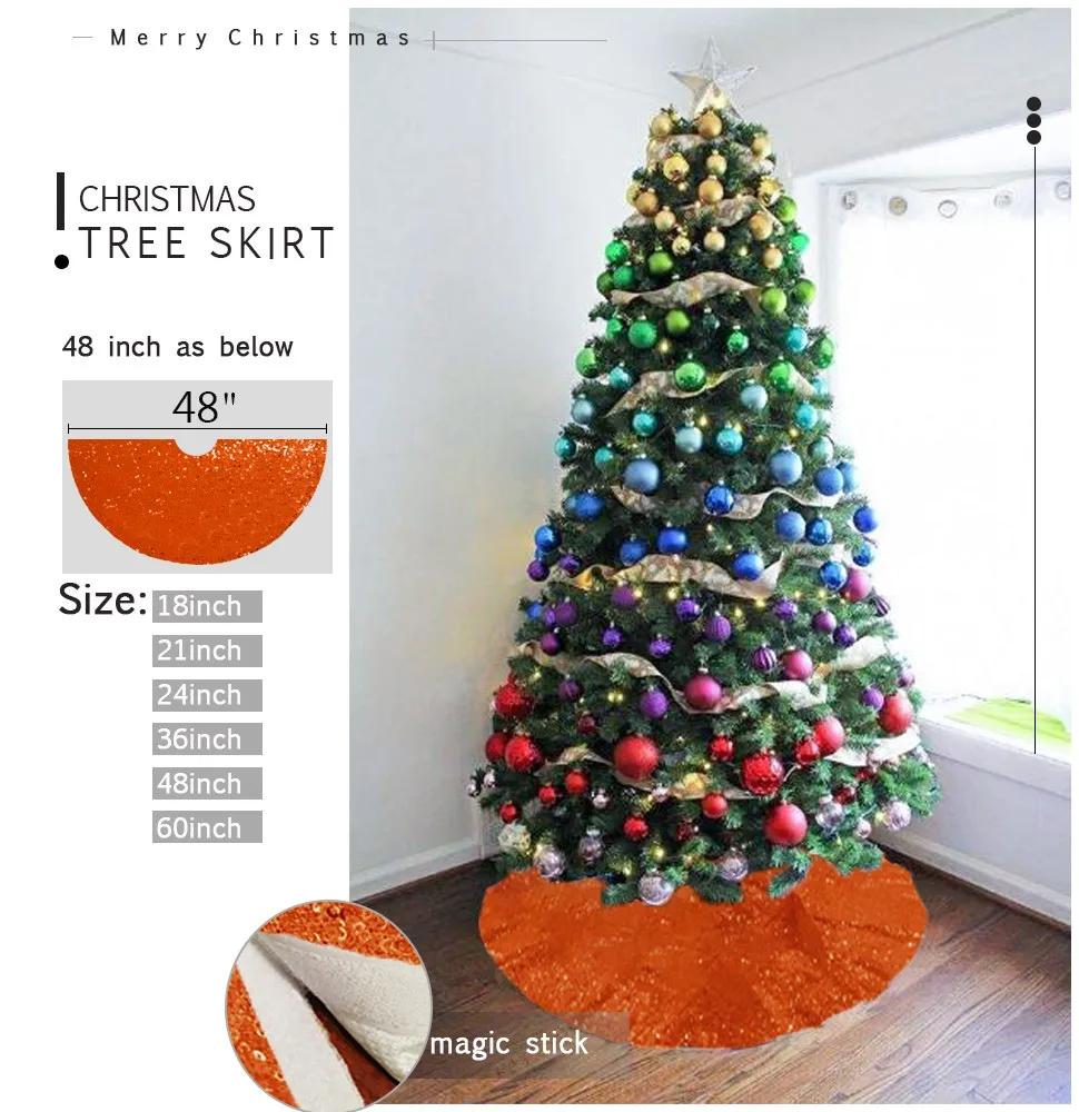 Оранжевая юбка для новогодней елки 24 дюйма | Дом и сад