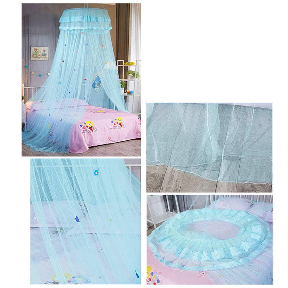 

Bed Canopy Net Round Hoop Princess Girl Lace Bed Canopy Mosquito Net For Bedroom Hung Dome Lace Mosquito Net elegance