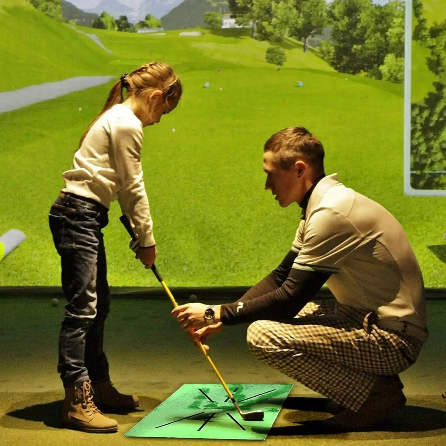 Тренировочный Коврик для гольфа поворотная подушка обучения мячу подходит игры