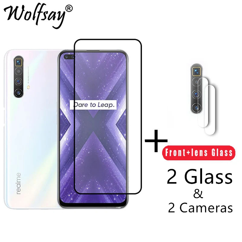 

2 шт., защитная пленка для экрана Realme X3, из закаленного стекла