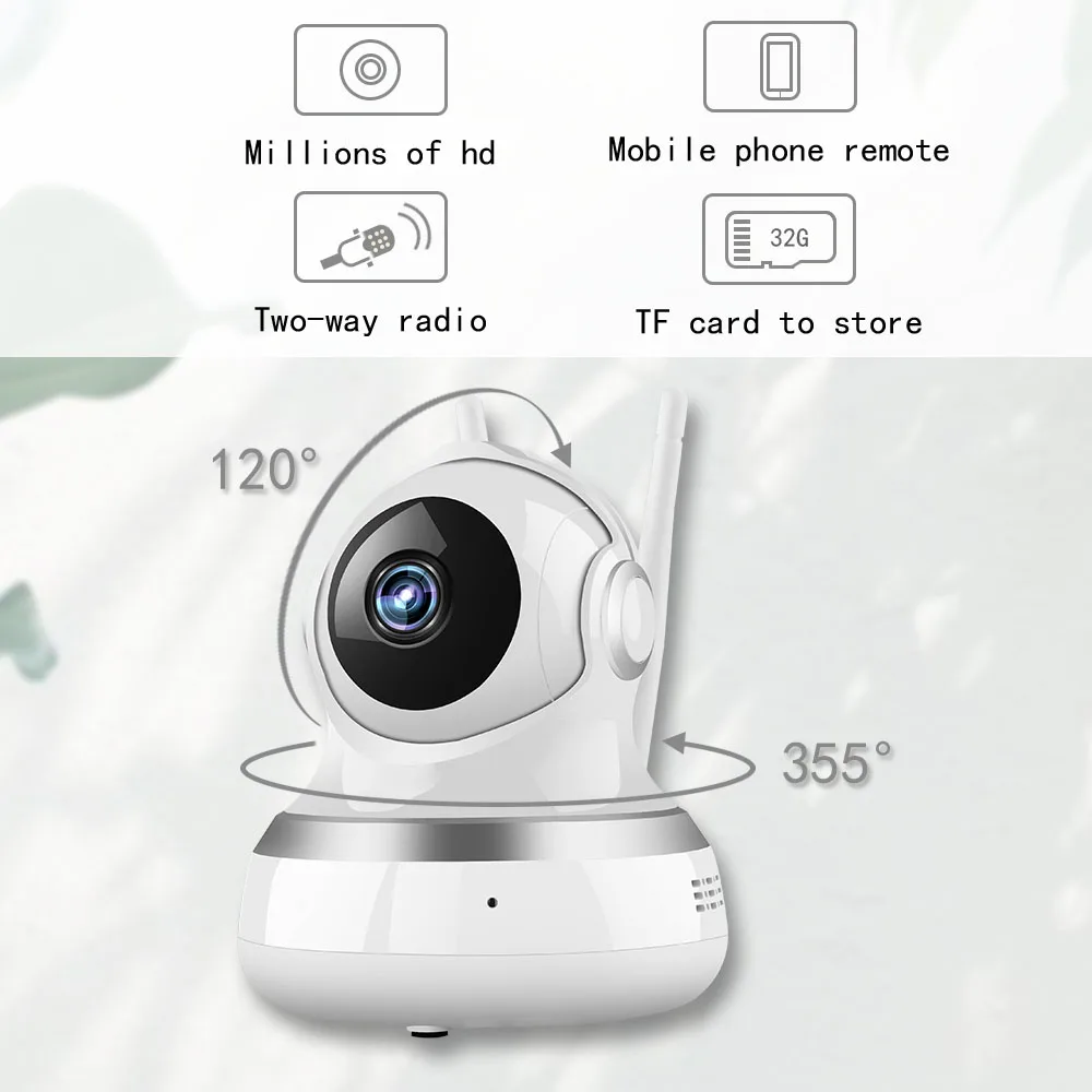 Интерактивная белая ip-камера 1080P wifi беспроводная домашняя безопасность PTZ CCTV