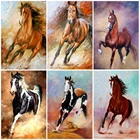 Алмазная мозаика с изображением лошади, стразы, животные, вышивка бисером, домашний декор, подарок ручной работы