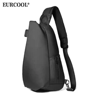 eurcool men chest bag for 12 inch ipad multifunction crossbody bags usb charging travel shoulder bag water repellent n1850