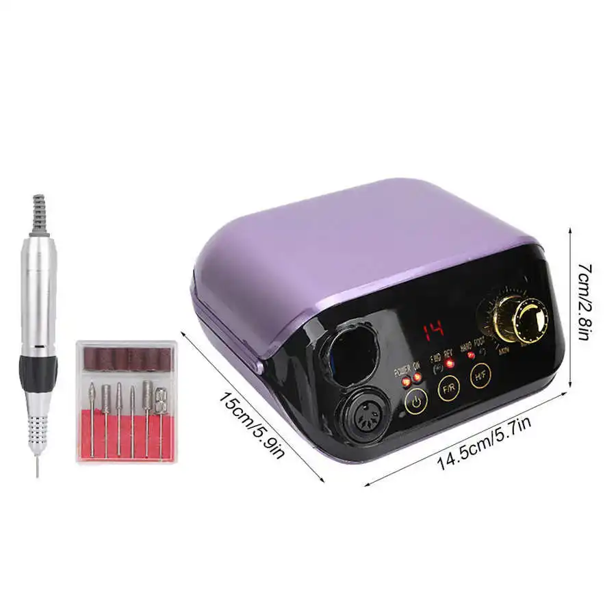 Электрическая дрель для ногтей 35 Вт 35000 об/мин полировщик светодиодный дисплей ЖК