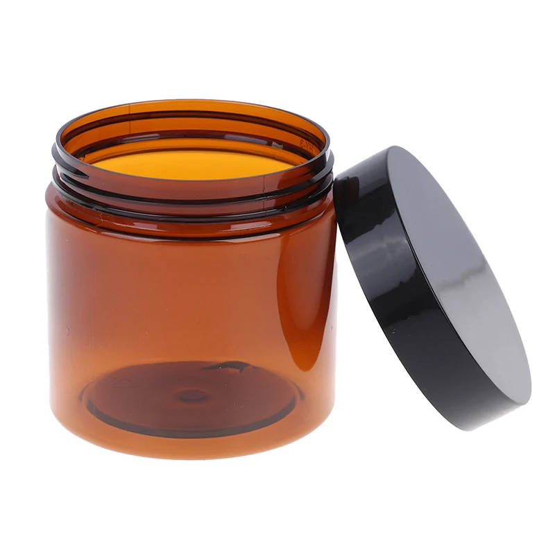 

1pc 200ml Amber Brown Cosmetic Face Cream Bottles Plastic Lip Balm Sample Container Jar Pot Makeup Store Vials