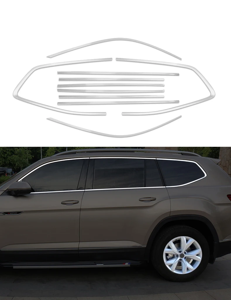 Lsrtw2017 для Volkswagen Atlas Teramont Vw окна автомобиля хром планки аксессуары для интерьера Молдинги
