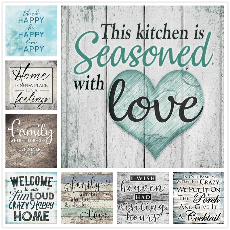 

Retro Home Decorative Painting Diamond Painting Romance English Letter 5D DIY Full Diamond Embroidery Mosaic Cross Stitch