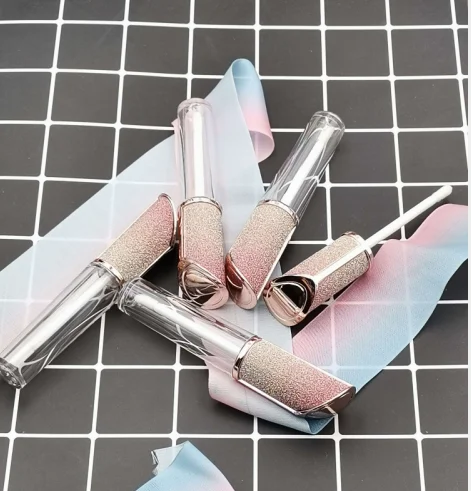 Тюбики для блеска губ с палочкой розовое золото пустые пластиковые многоразовые