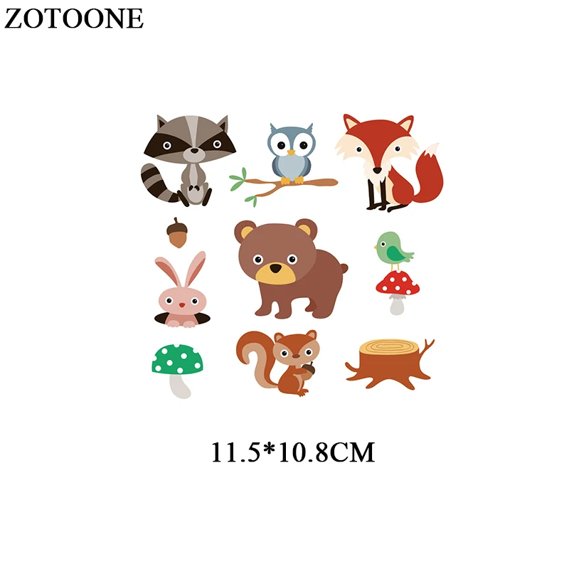 13 ZOTOONE, железные Мультяшные нашивки в виде животных для детской одежды, аксессуары для самостоятельной сборки, декоративные виниловые пластыри, подарочный набор для тела D - Цвет: 13